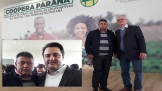 Vice presidente Argeu Grisol representando a Câmara Municipal de Ipiranga em evento no Palácio Iguaçu.